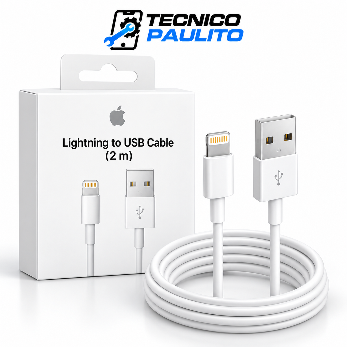 Cable Lightning a USB 2M – Más Alcance, Más Comodidad ⚡