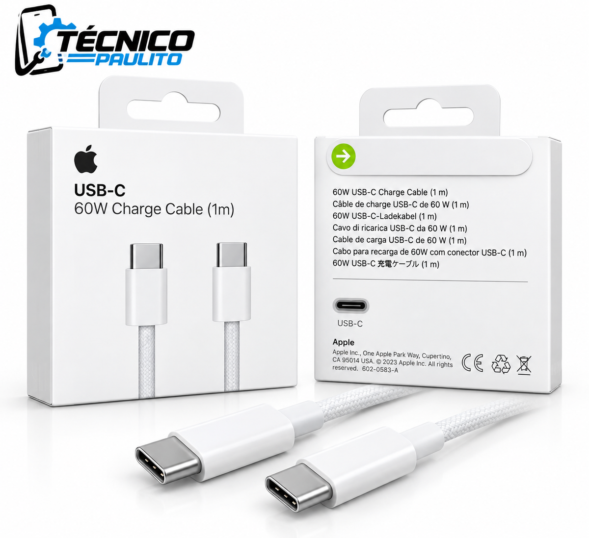 Cable USB-C a USB-C 60W 1M – Potencia y Velocidad que Necesitas ⚡